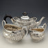 Circa 1890 British antique silver plate tea set, 3 piece set, W&G Sissons
